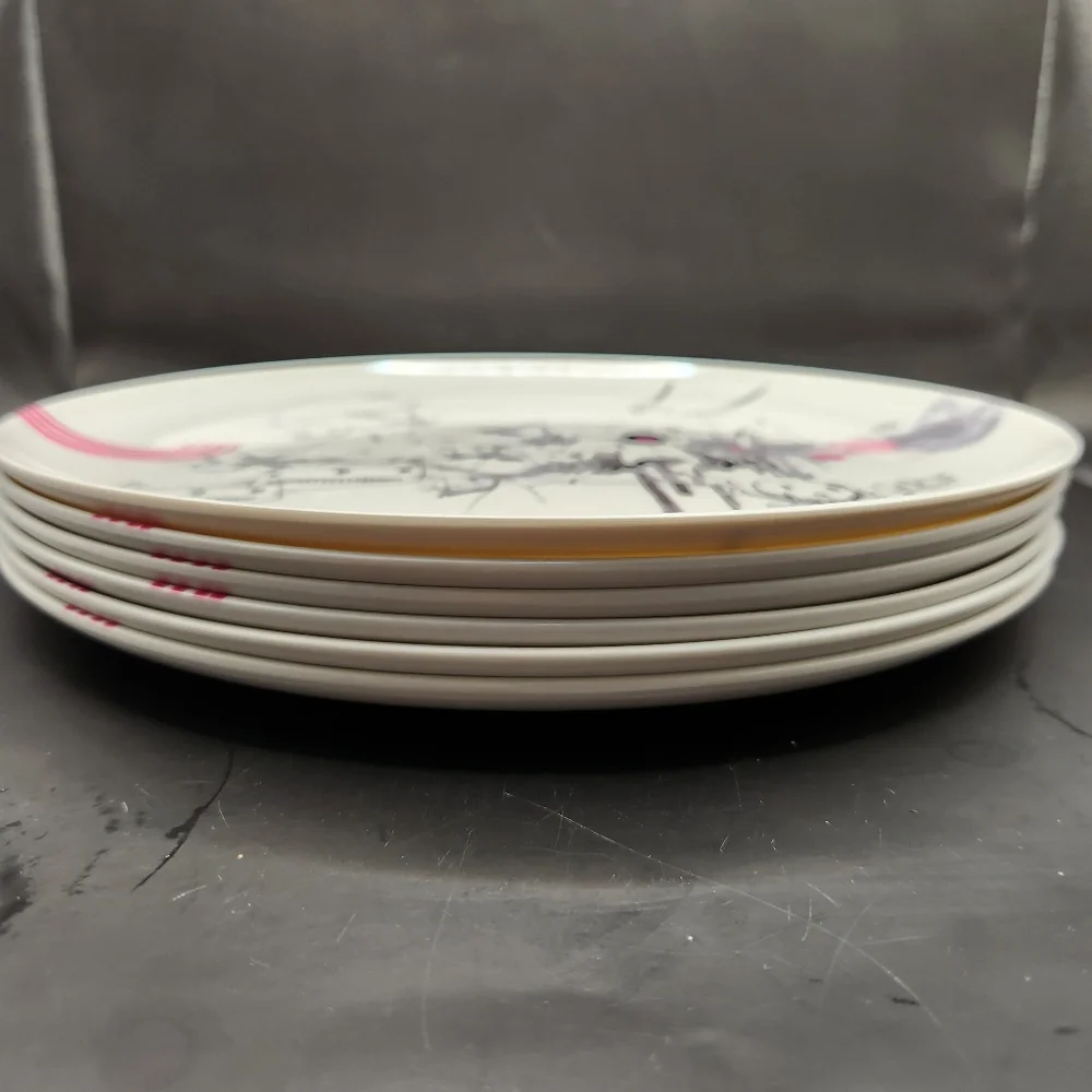 Poketo Melamine Dinner Plates by Artist Ogi Set of 6